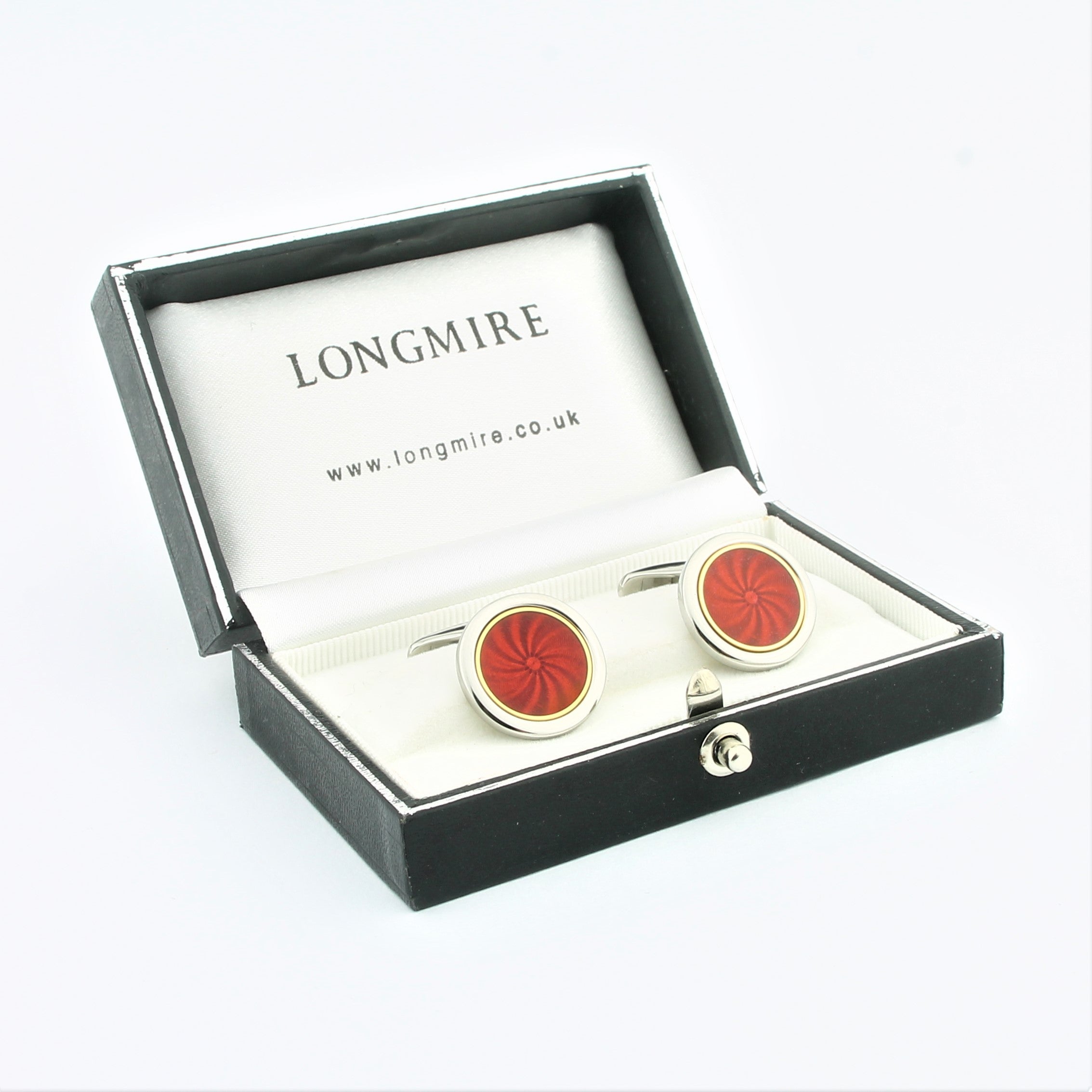 Astral red enamel cufflinks - boxed