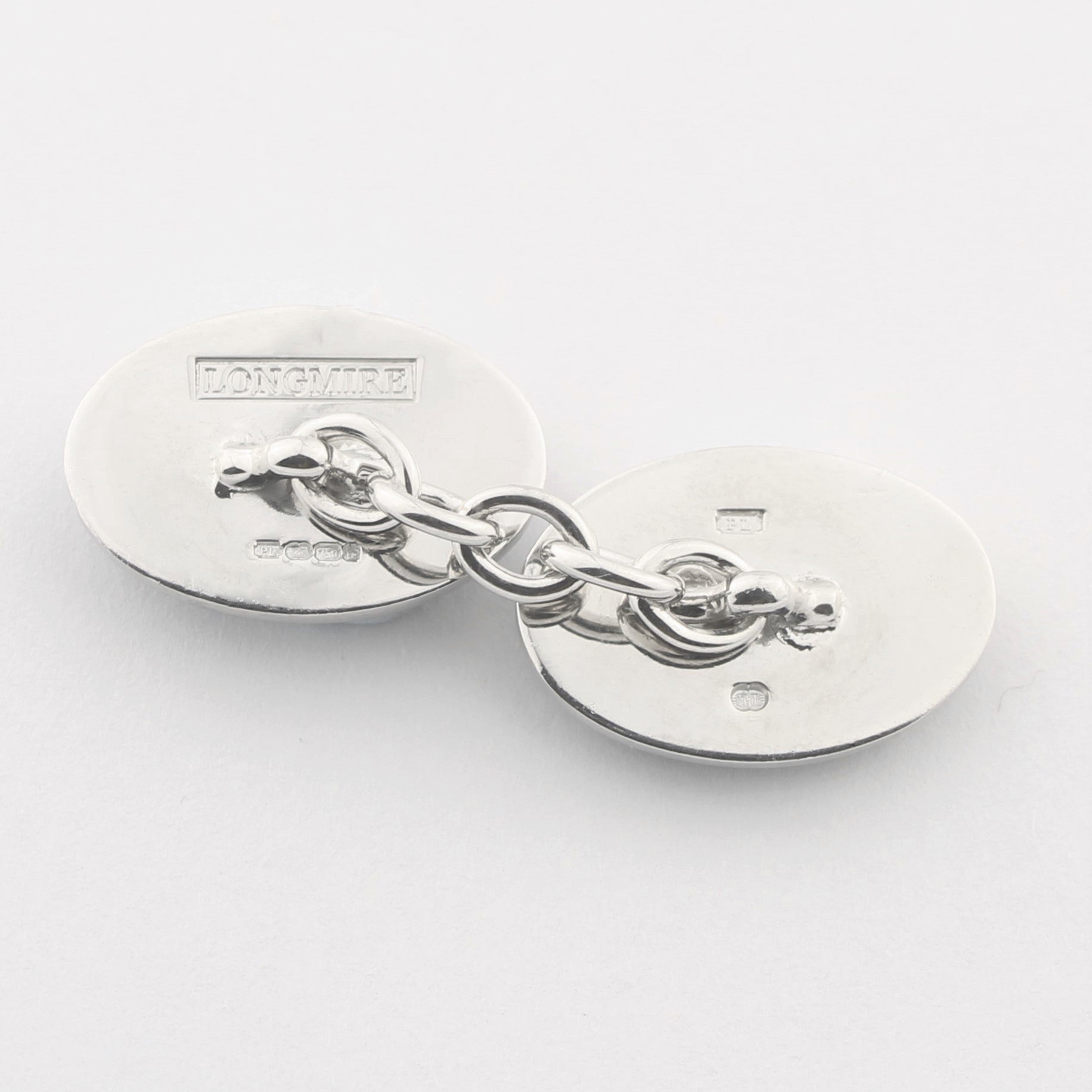 GRAPH BLACK ENAMEL 18ct WHITE GOLD CUFFLINKS - rear 