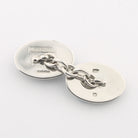 DOUBLE OVAL BLACK/TRANSPARENT ENAMEL 18ct WHITE GOLD CUFFLINKS - rear