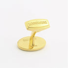SPIRAL PALE GREEN ENAMEL 18ct YELLOW GOLD CUFFLINKS - REAR