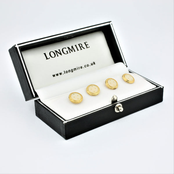 BASKET CREAM ENAMEL SHIRT STUDS - boxed