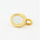 MOTHER OF PEARL STUDS WITH REEDED EDGE 18ct YELLOW GOLD