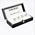 Spiral transparent enamel studs 18k white gold - boxed