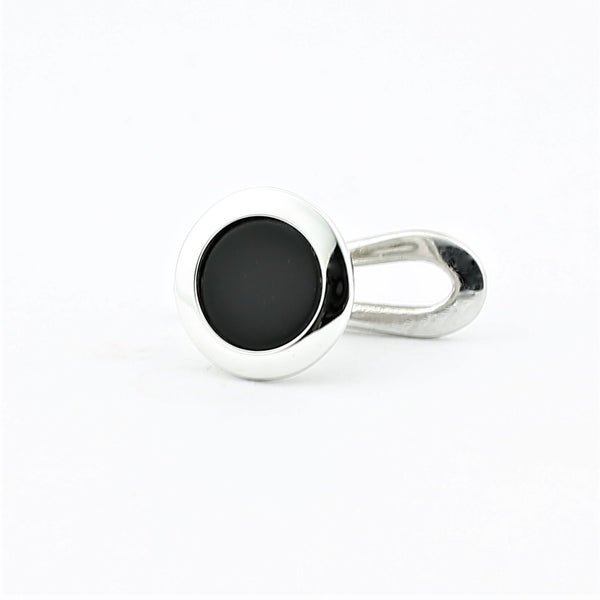ONYX SHIRT STUDS 18ct WHITE GOLD