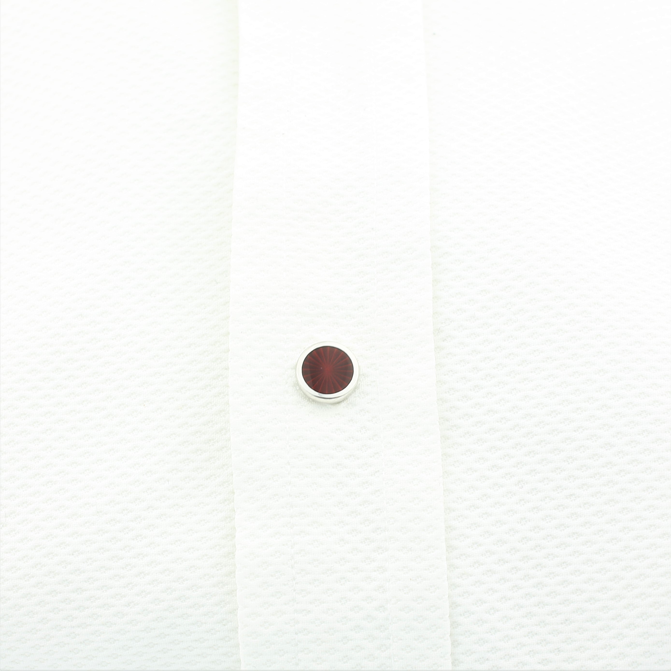 STARBURST RED ENAMEL STUDS - SHIRT