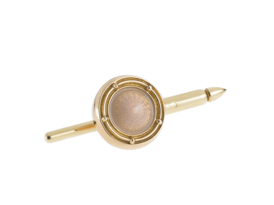 SPIRAL CREAM ENAMEL DRESS SET 18ct ROSE GOLD - stud