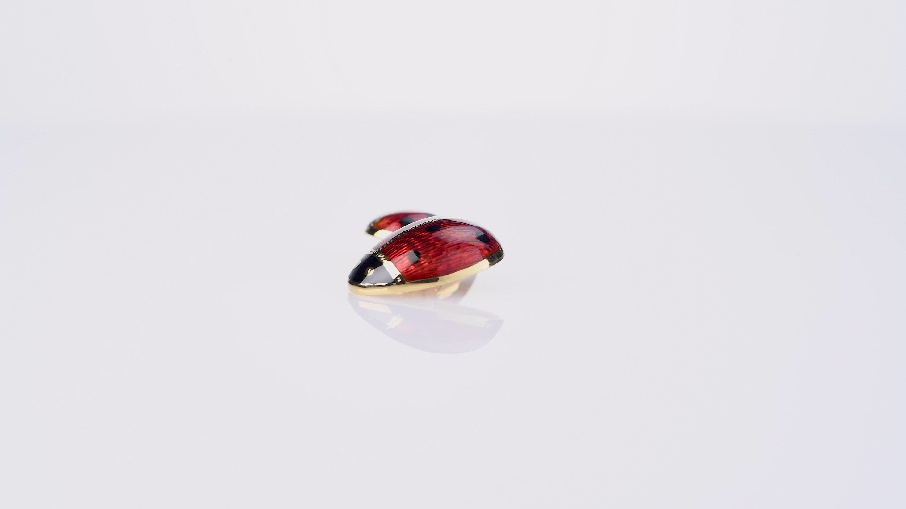 LADYBIRD/BUG 18ct YELLOW GOLD CUFFLINKS - vid
