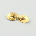 Double Oval Pink and Cream enamel 18k yellow gold - rear