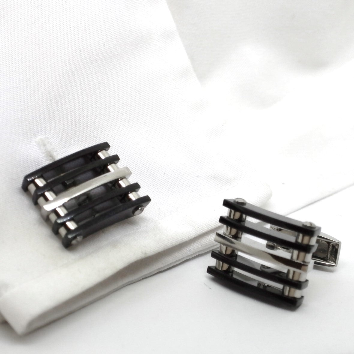 open grid cufflinks - cuff