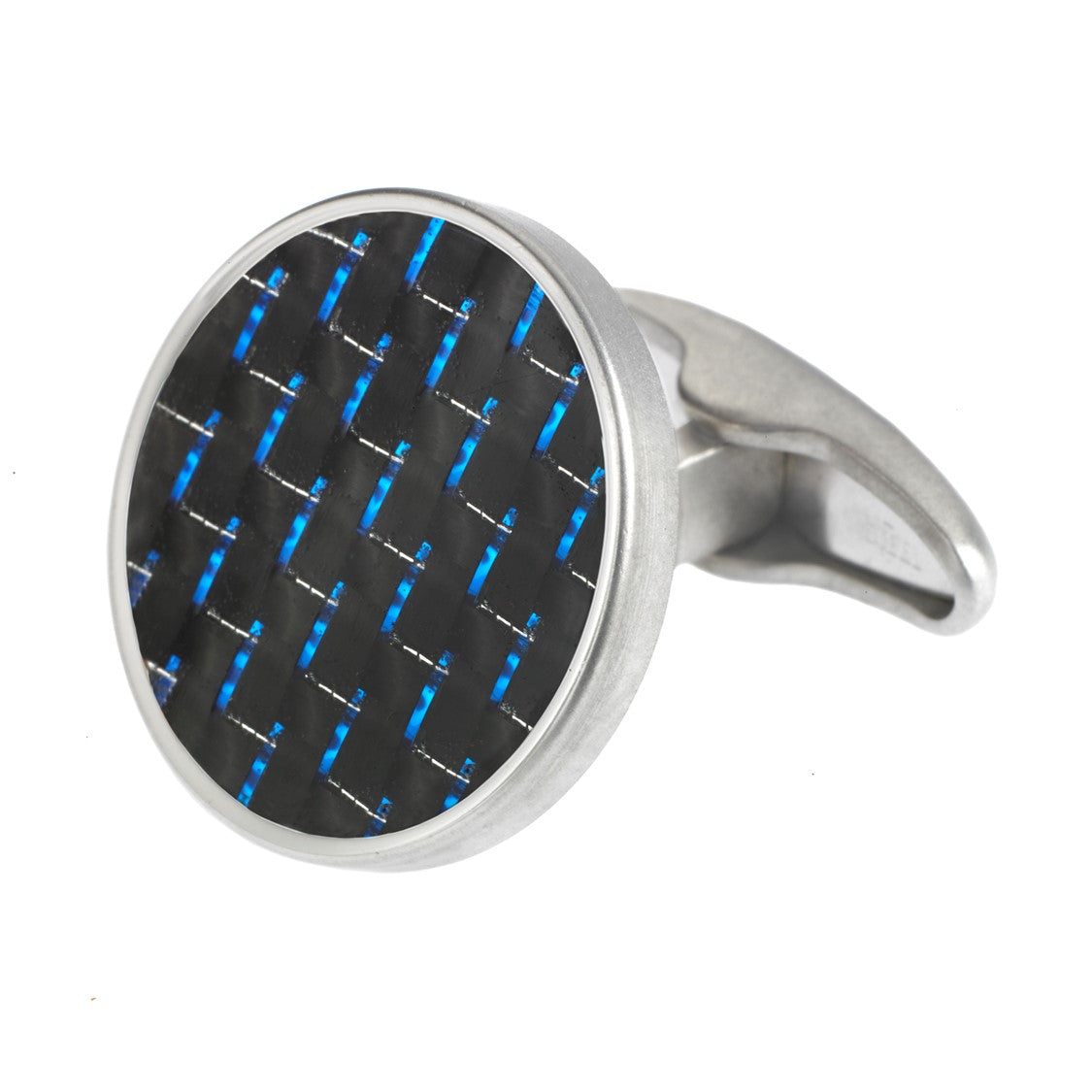 Carbon Fibre Centred Cufflinks | Solid Sterling Silver Rhodium Plated