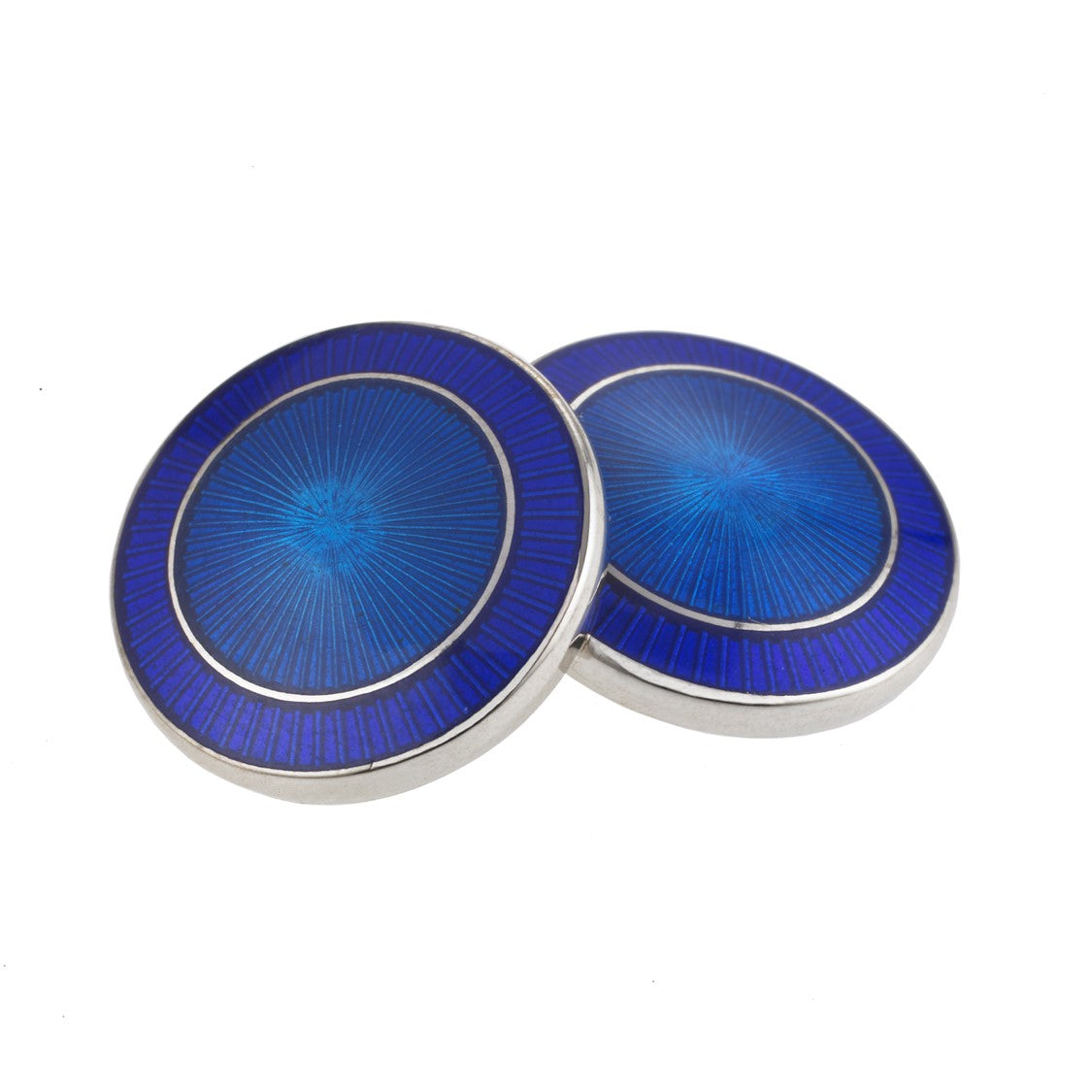 DOUBLE CIRCLE BLUE/BLUE ENAMEL CUFFLINKS