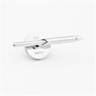 Spiral transparent enamel studs 18k white gold - rear