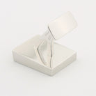 ONYX WEDGE - WITH INSET 18ct WHITE GOLD CUFFLINKS - rear