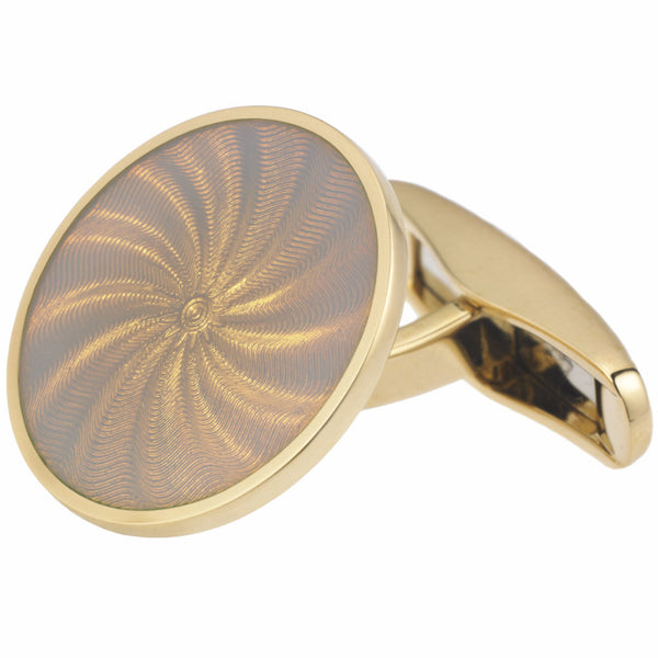 STAR PINK ENAMEL 18ct YELLOW GOLD CUFFLINKS