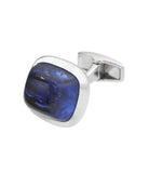 TANZANITE CABOCHON 18ct WHITE GOLD CUFFLINKS