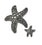 STARFISH SET 18ct WHITE GOLD DRESS SET WITH BLACK DIAMONDS