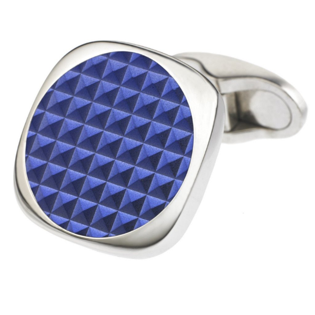 ICE BLUE PIXEL - SQUARE 18ct WHITE GOLD CUFFLINKS