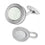 MOTHER OF PEARL WITH REEDED EDGE - OVAL - DRESS SET 18ct WHITE GOLD